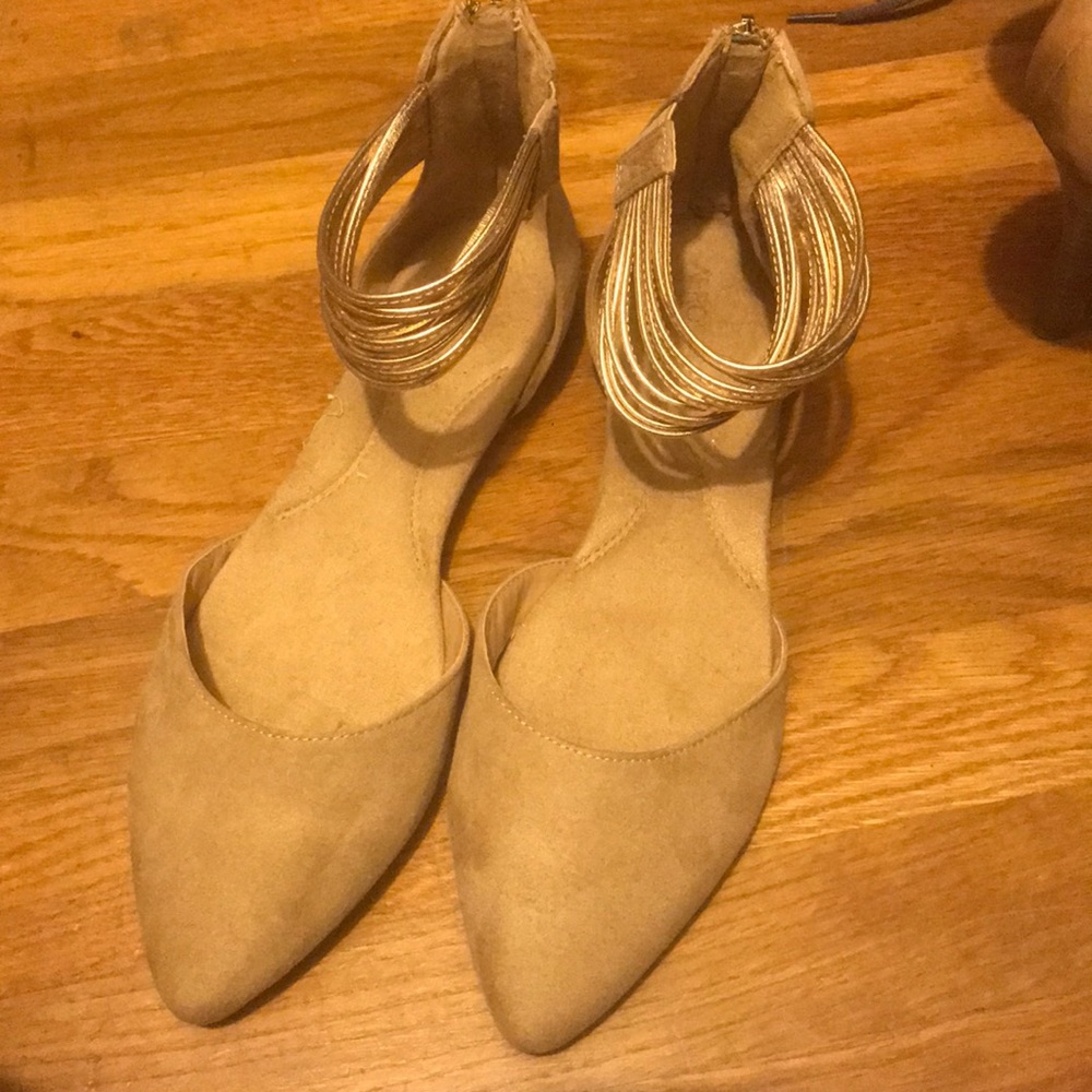 Flats with gold cuffs